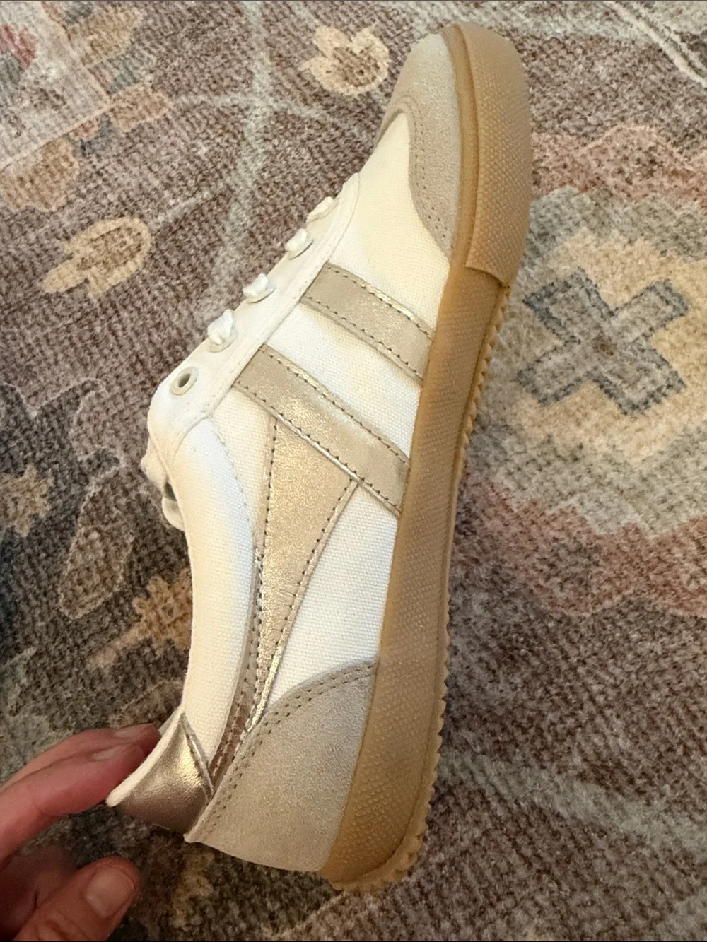 Gola Women's White and Tan Canvas Trainer